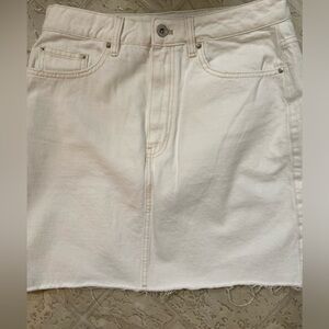 Zara white denim skirt